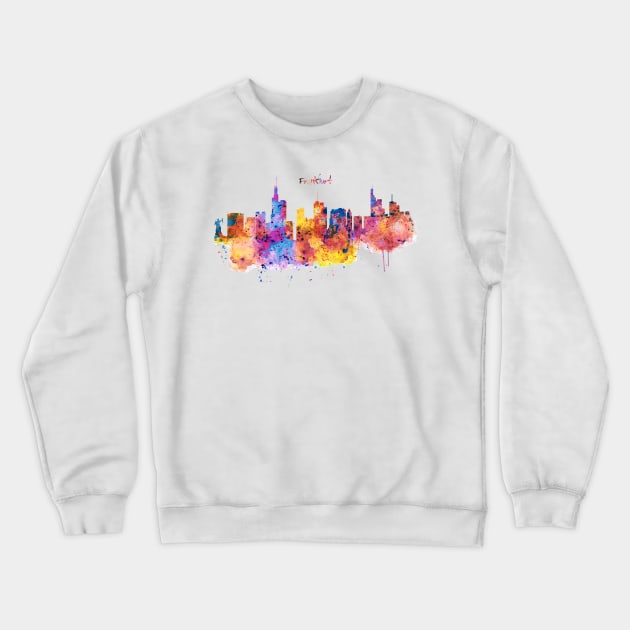 Frankfurt Watercolor Crewneck Sweatshirt by Marian Voicu